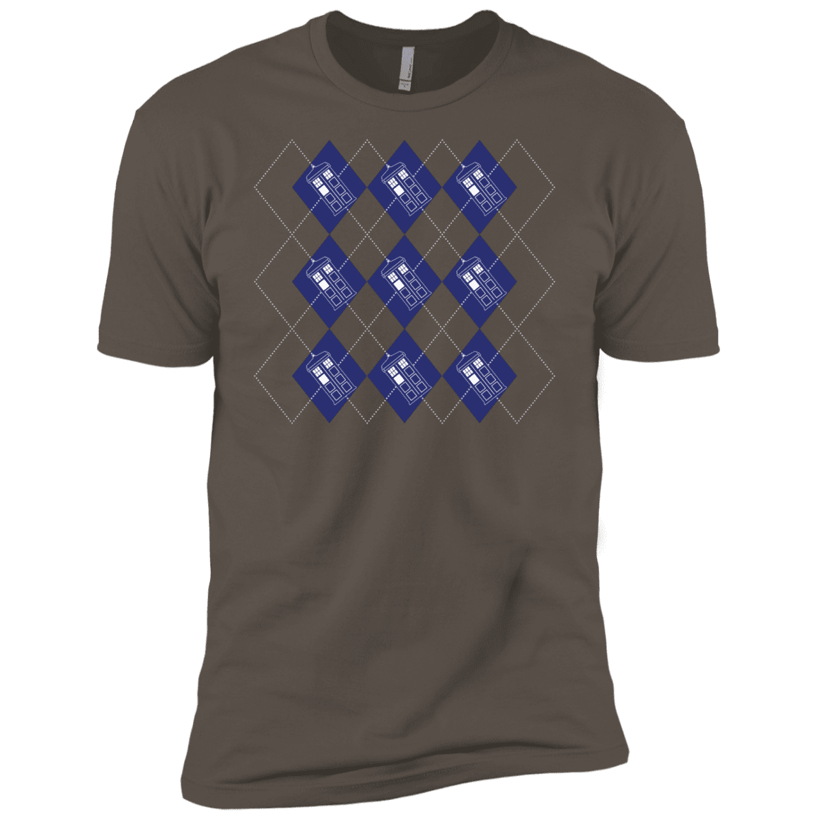 T-Shirts Warm Grey / X-Small Argyle Tardis Men's Premium T-Shirt