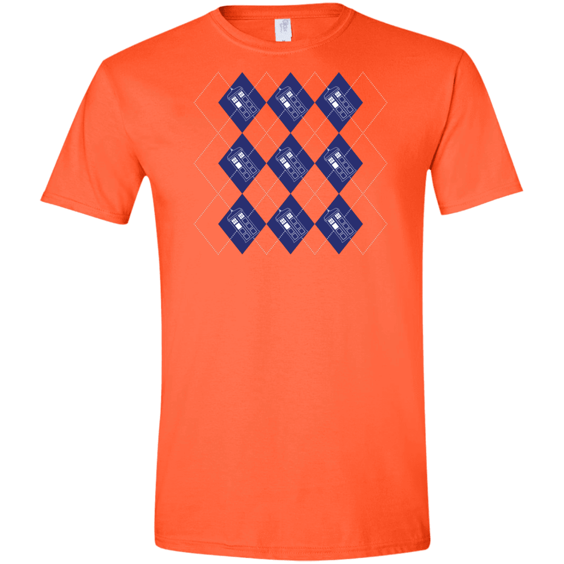 T-Shirts Orange / S Argyle Tardis Men's Semi-Fitted Softstyle