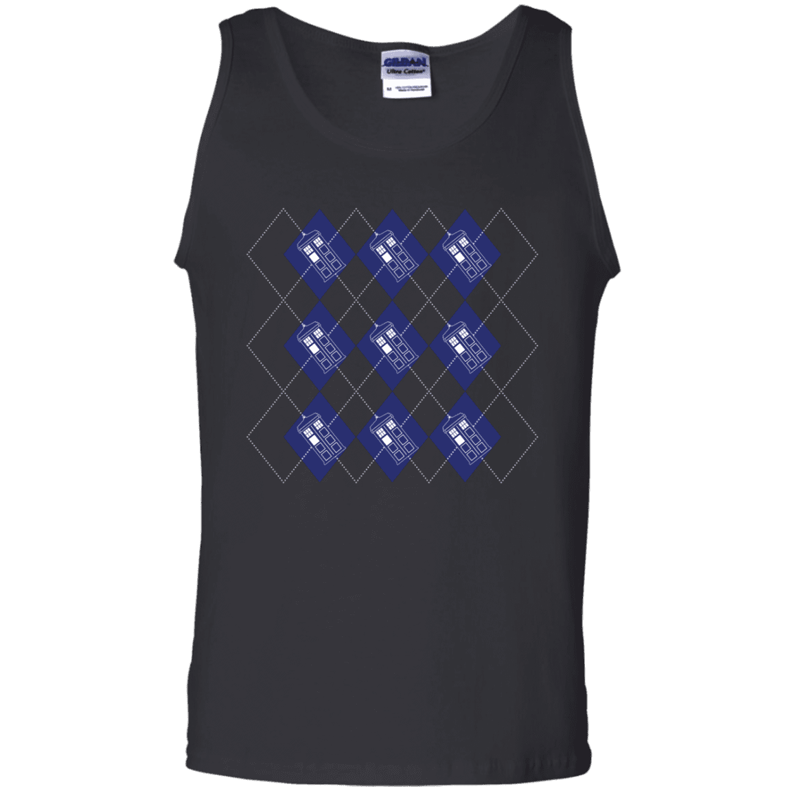 T-Shirts Black / S Argyle Tardis Men's Tank Top