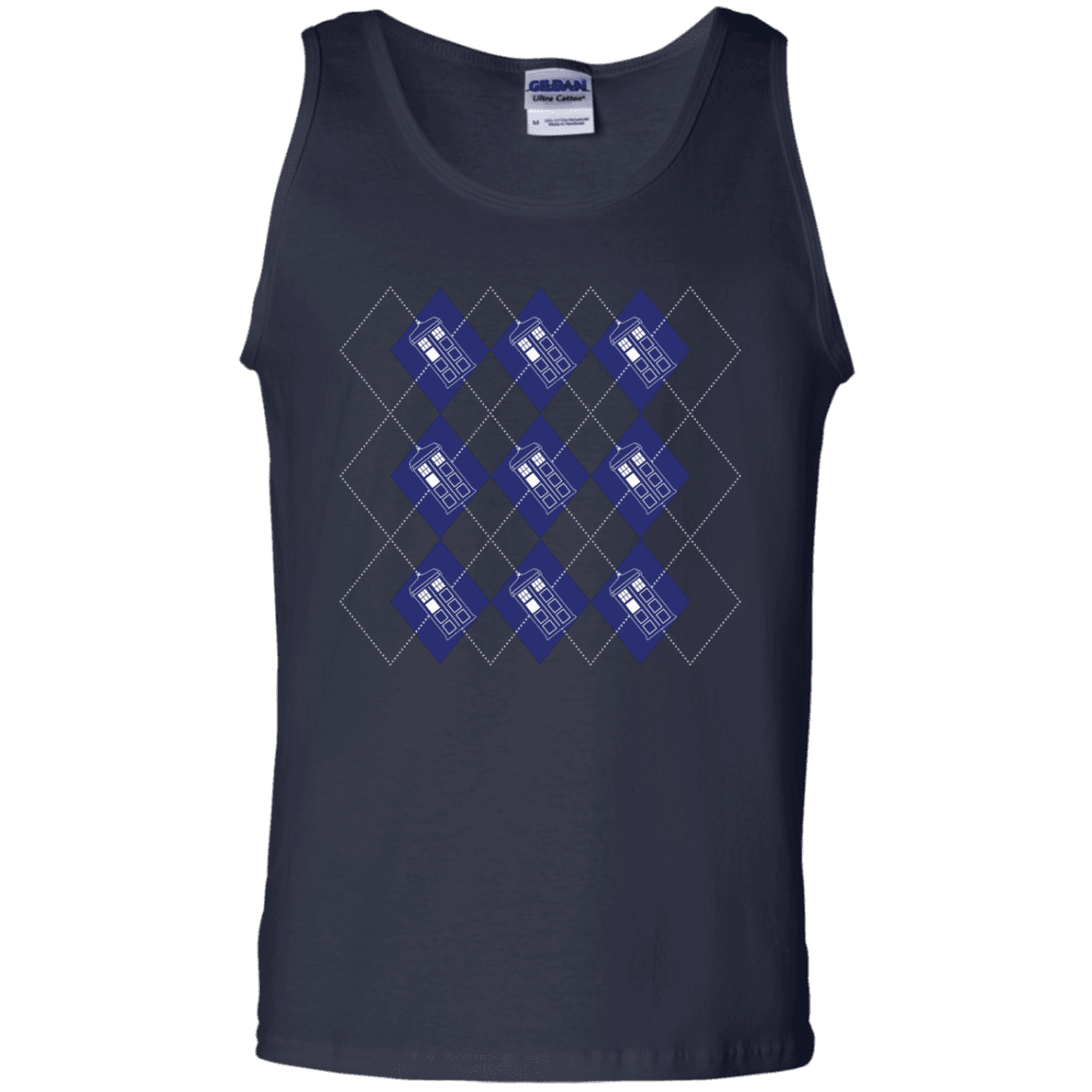 T-Shirts Navy / S Argyle Tardis Men's Tank Top
