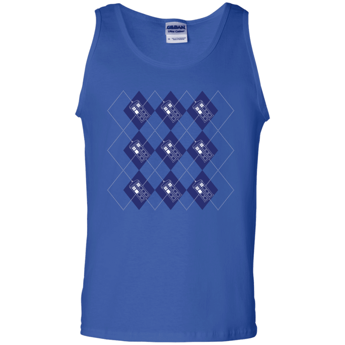 T-Shirts Royal / S Argyle Tardis Men's Tank Top