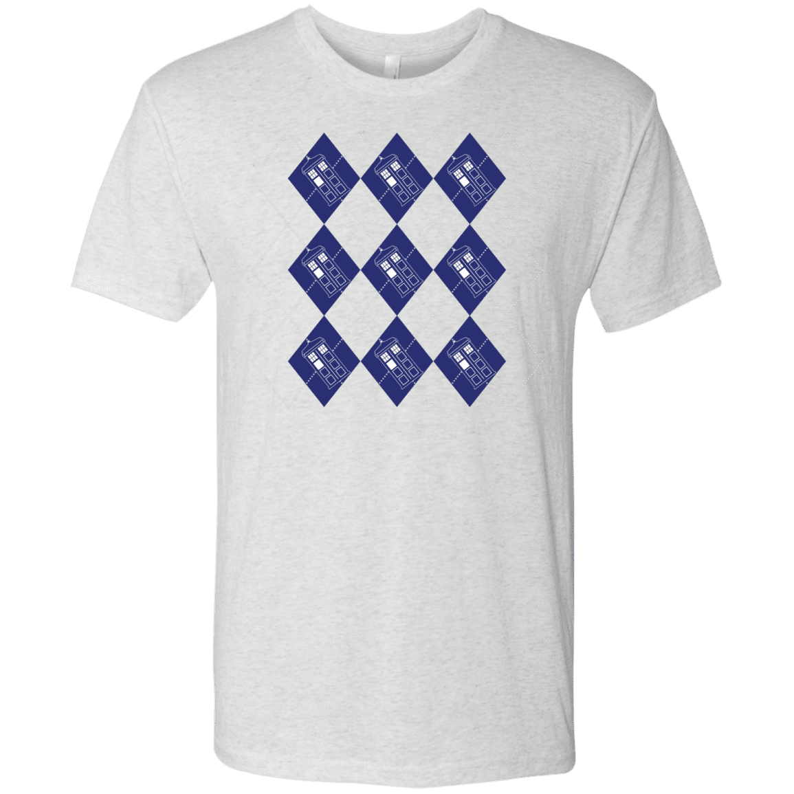 T-Shirts Heather White / S Argyle Tardis Men's Triblend T-Shirt