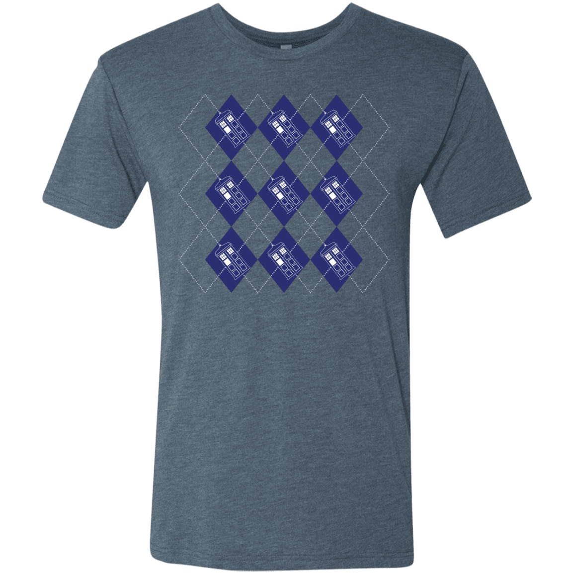 T-Shirts Indigo / S Argyle Tardis Men's Triblend T-Shirt