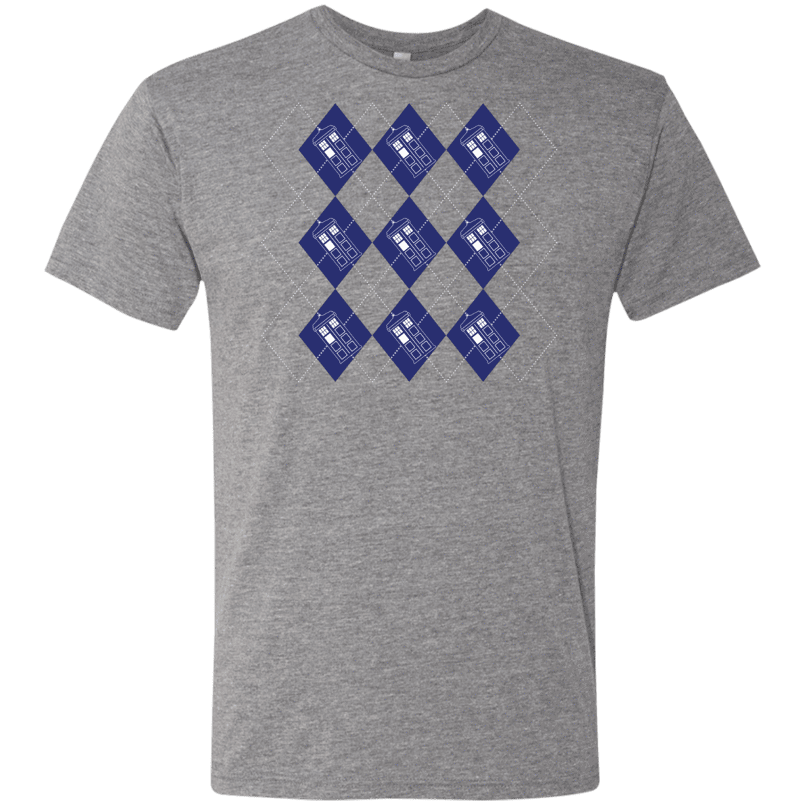 T-Shirts Premium Heather / S Argyle Tardis Men's Triblend T-Shirt