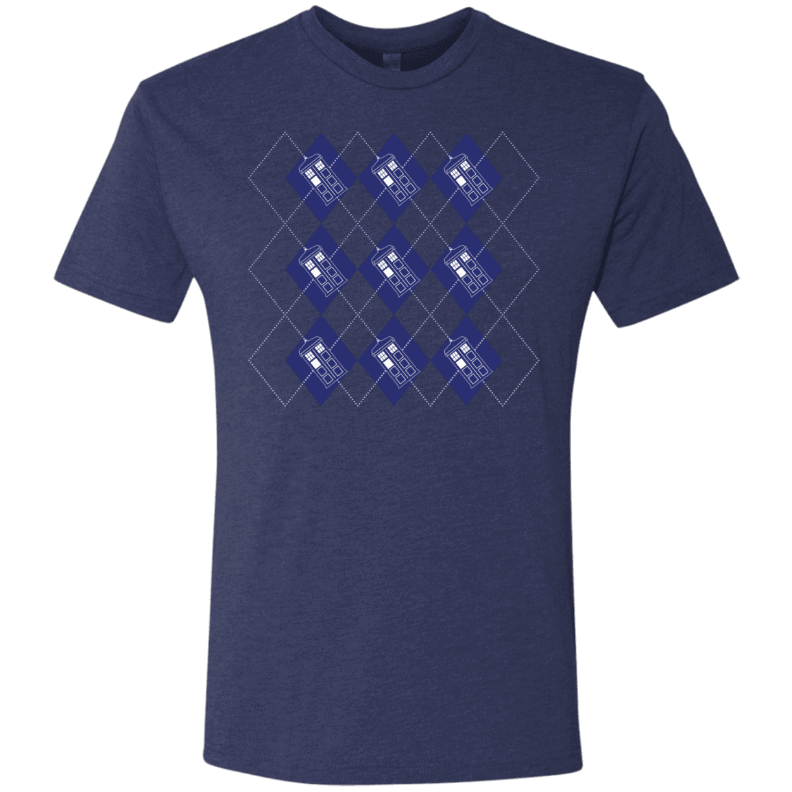 T-Shirts Vintage Navy / S Argyle Tardis Men's Triblend T-Shirt