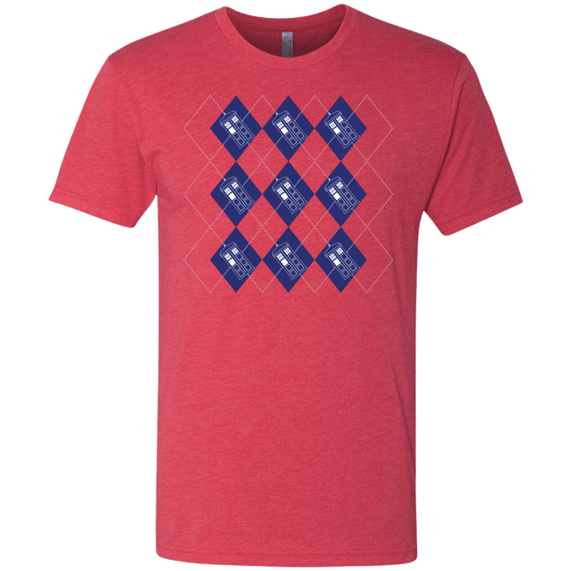 T-Shirts Vintage Red / S Argyle Tardis Men's Triblend T-Shirt