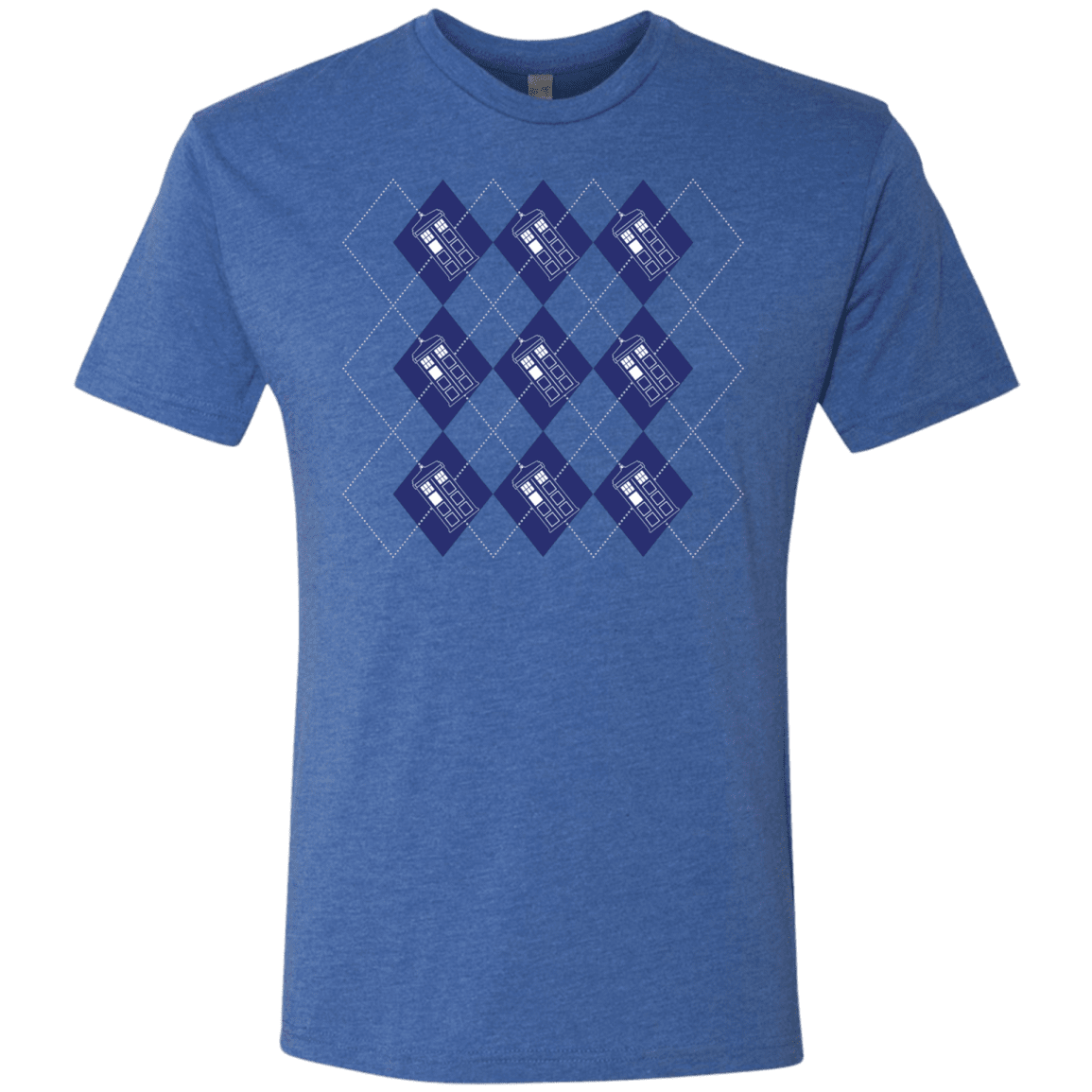 T-Shirts Vintage Royal / S Argyle Tardis Men's Triblend T-Shirt