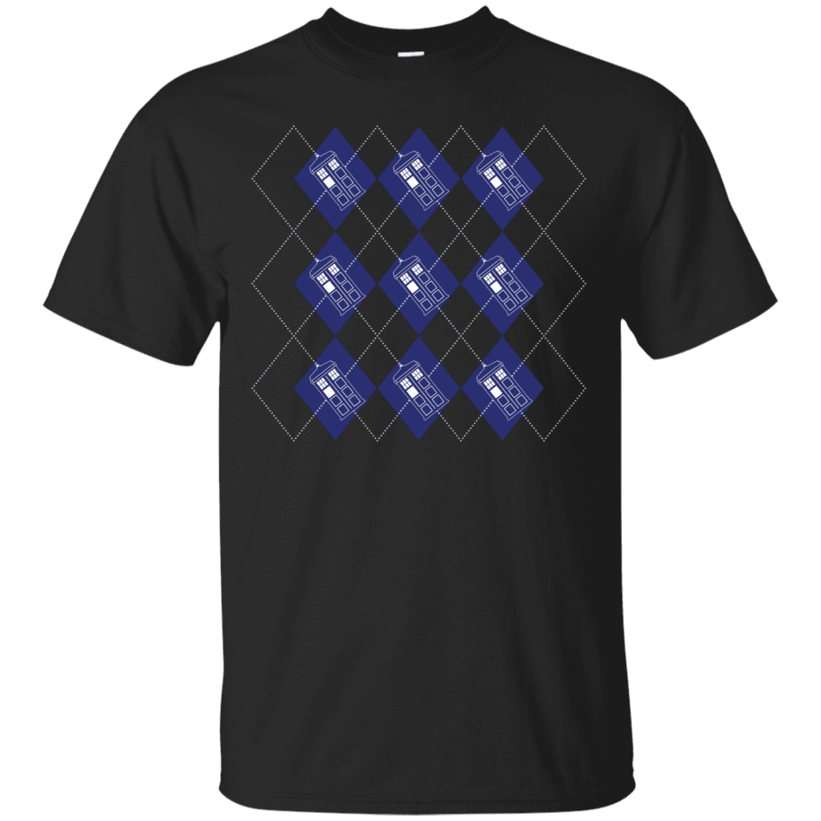 T-Shirts Black / S Argyle Tardis T-Shirt