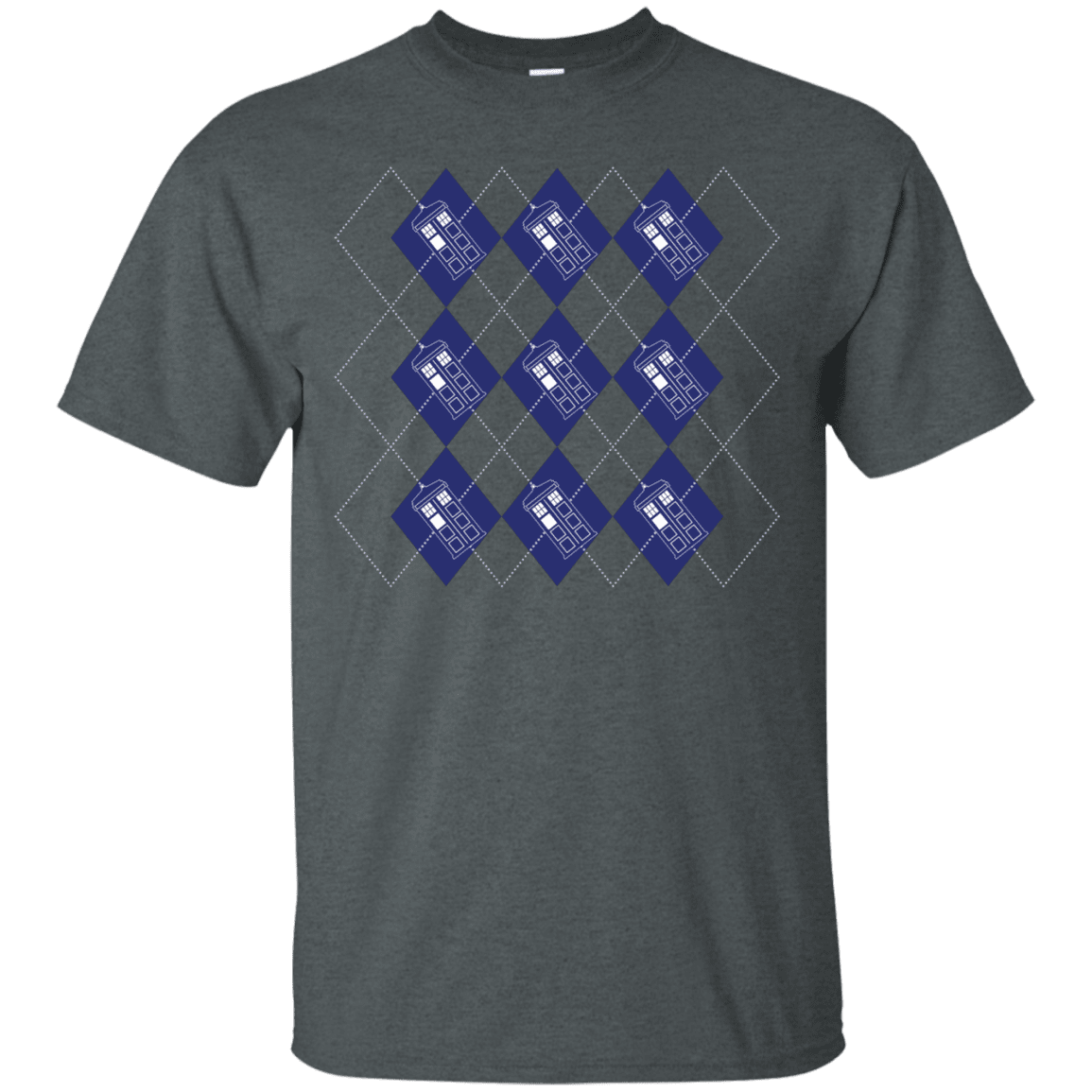 T-Shirts Dark Heather / S Argyle Tardis T-Shirt