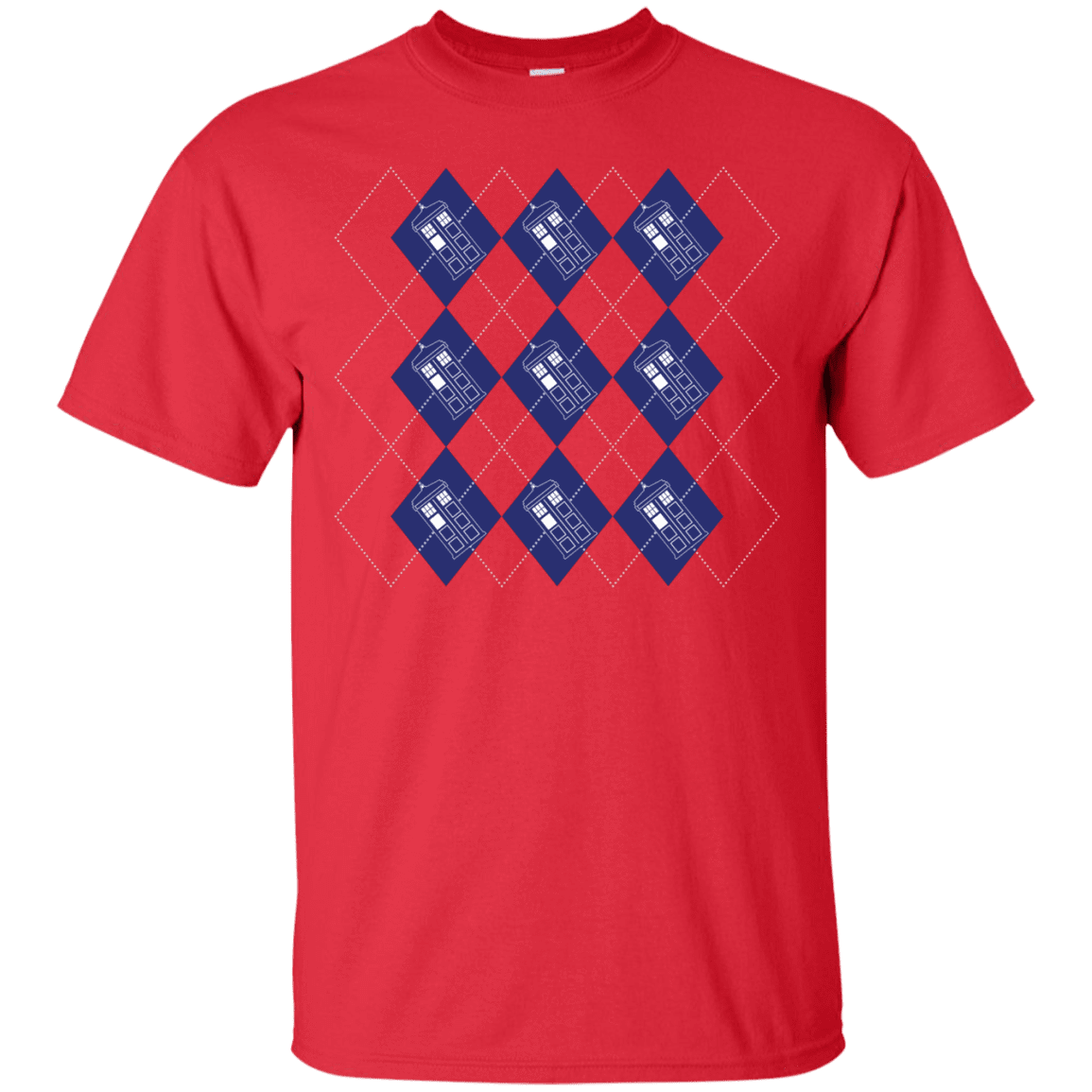 T-Shirts Red / S Argyle Tardis T-Shirt
