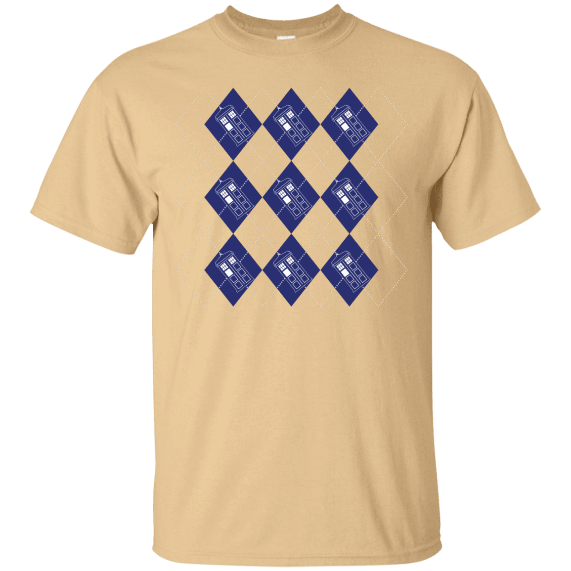 T-Shirts Vegas Gold / S Argyle Tardis T-Shirt