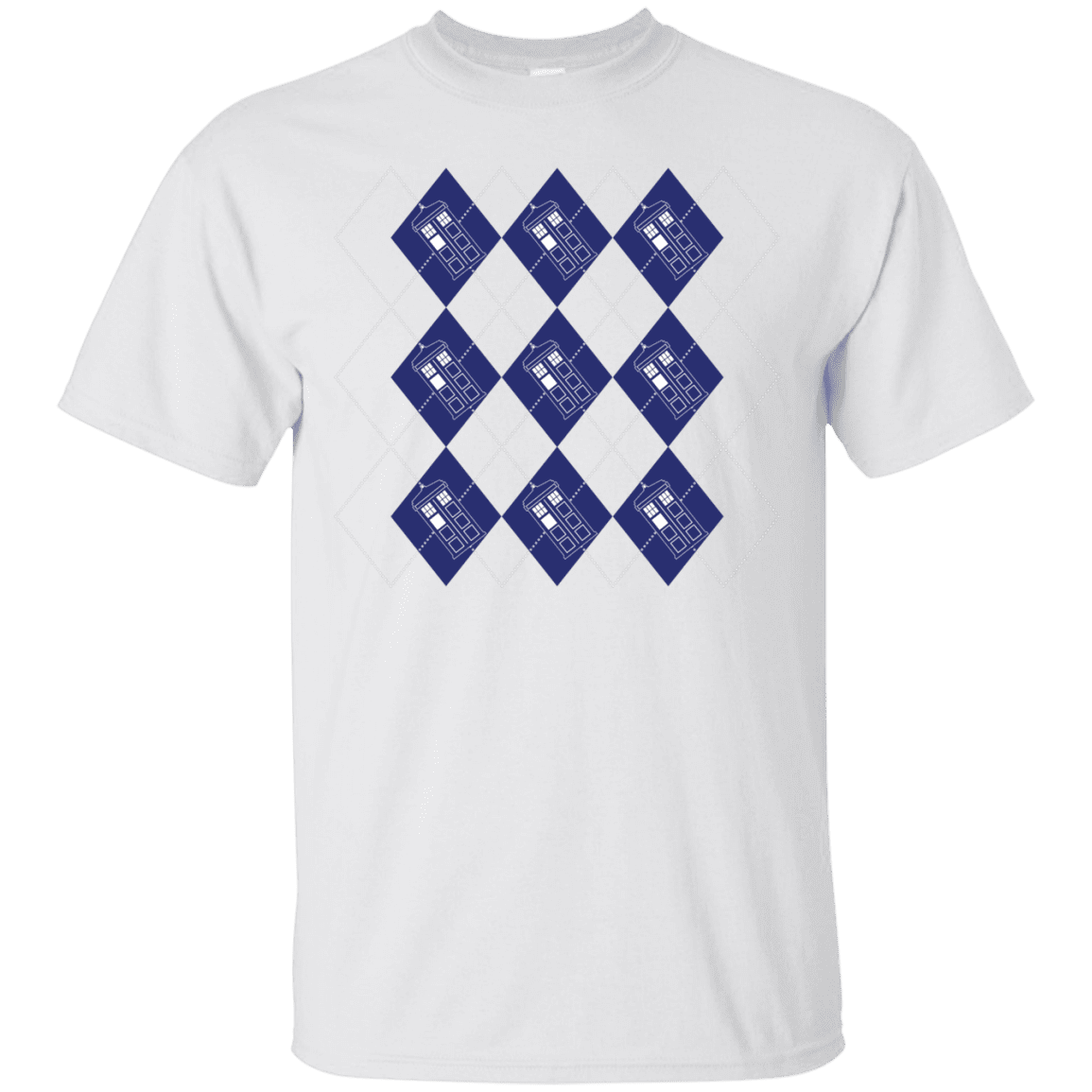 T-Shirts White / S Argyle Tardis T-Shirt