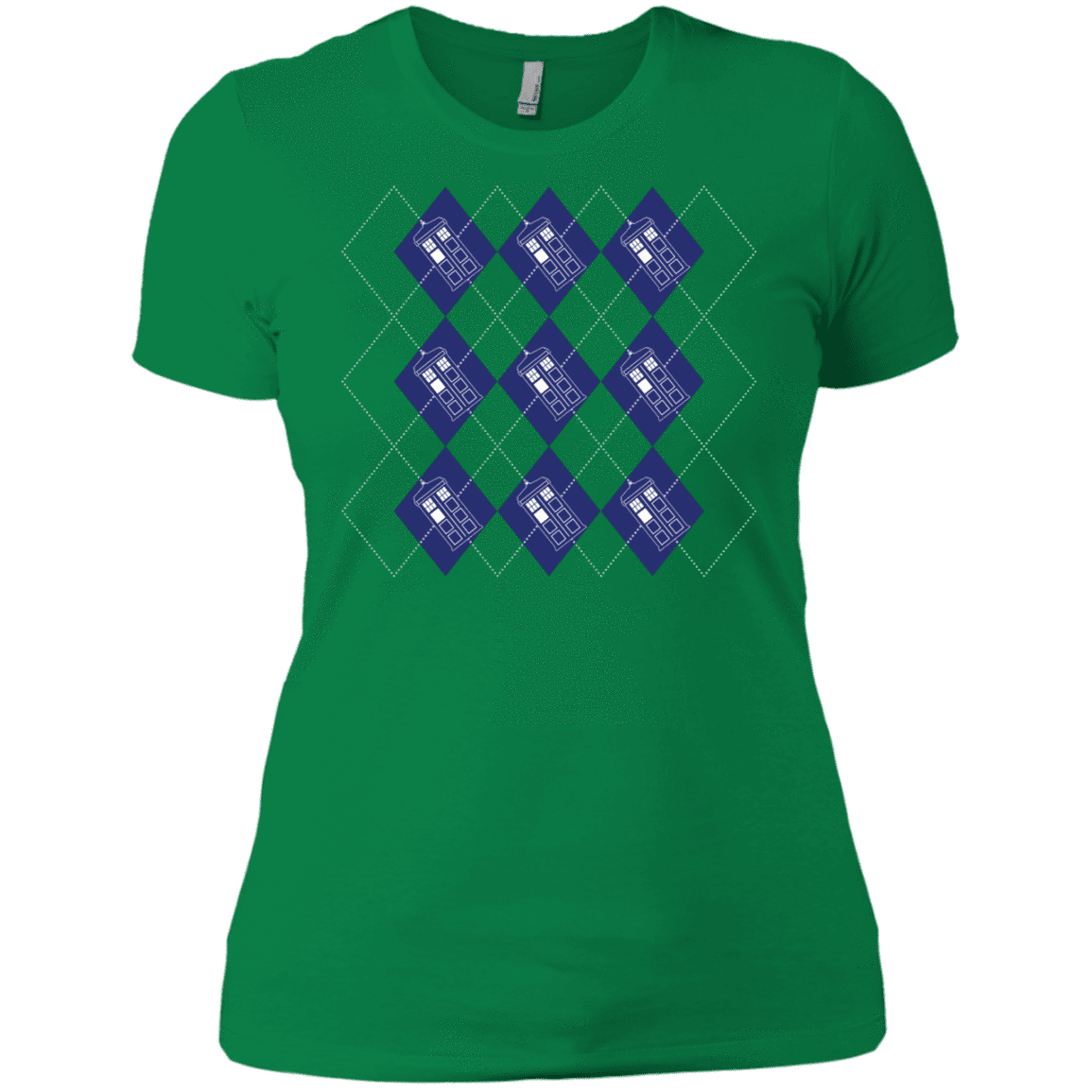 T-Shirts Kelly Green / X-Small Argyle Tardis Women's Premium T-Shirt