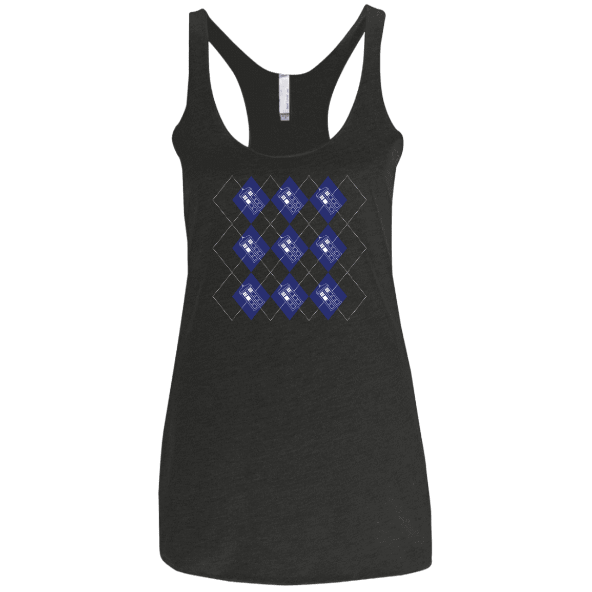 T-Shirts Vintage Black / X-Small Argyle Tardis Women's Triblend Racerback Tank
