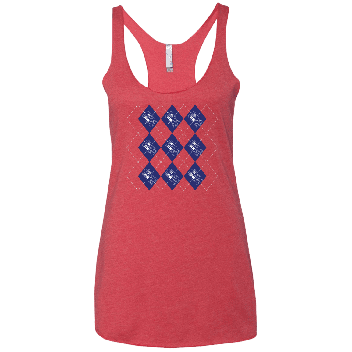 T-Shirts Vintage Red / X-Small Argyle Tardis Women's Triblend Racerback Tank
