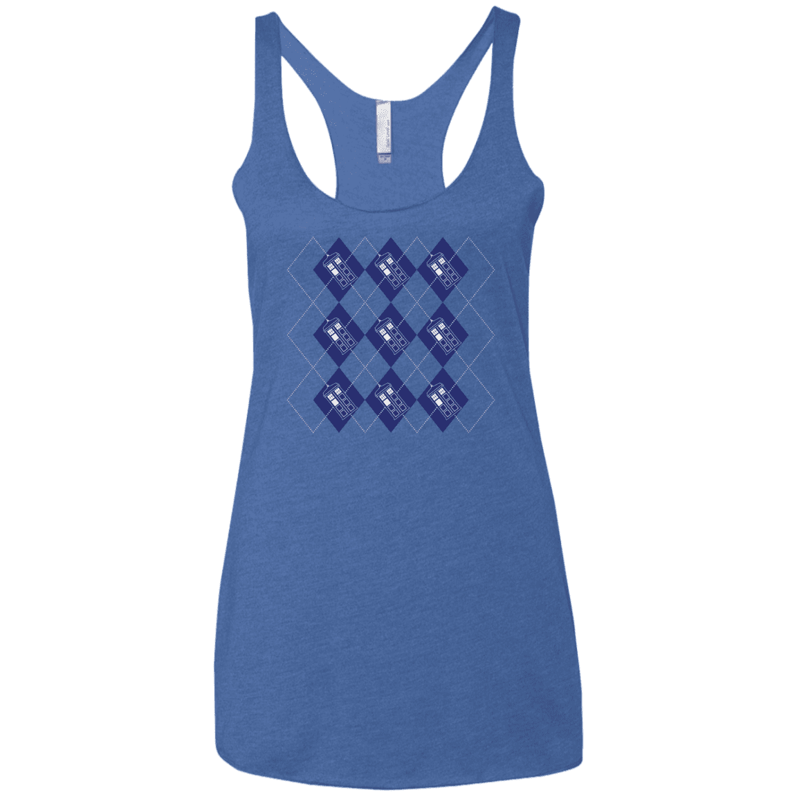 T-Shirts Vintage Royal / X-Small Argyle Tardis Women's Triblend Racerback Tank