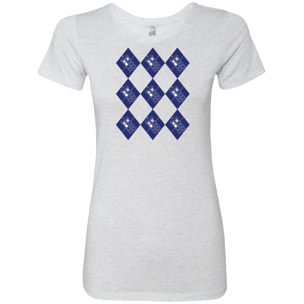 T-Shirts Heather White / S Argyle Tardis Women's Triblend T-Shirt