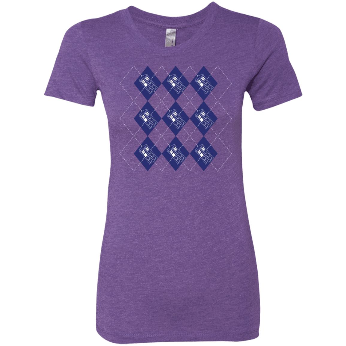 T-Shirts Purple Rush / S Argyle Tardis Women's Triblend T-Shirt