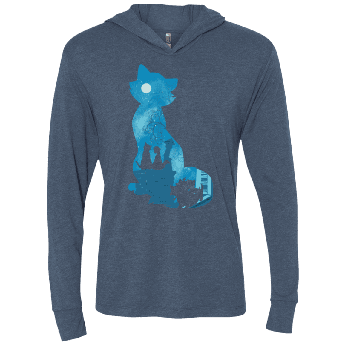 T-Shirts Indigo / X-Small Aristo Portrait Triblend Long Sleeve Hoodie Tee