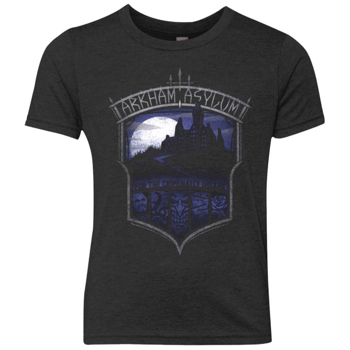 T-Shirts Vintage Black / YXS Arkham Asylum Youth Triblend T-Shirt