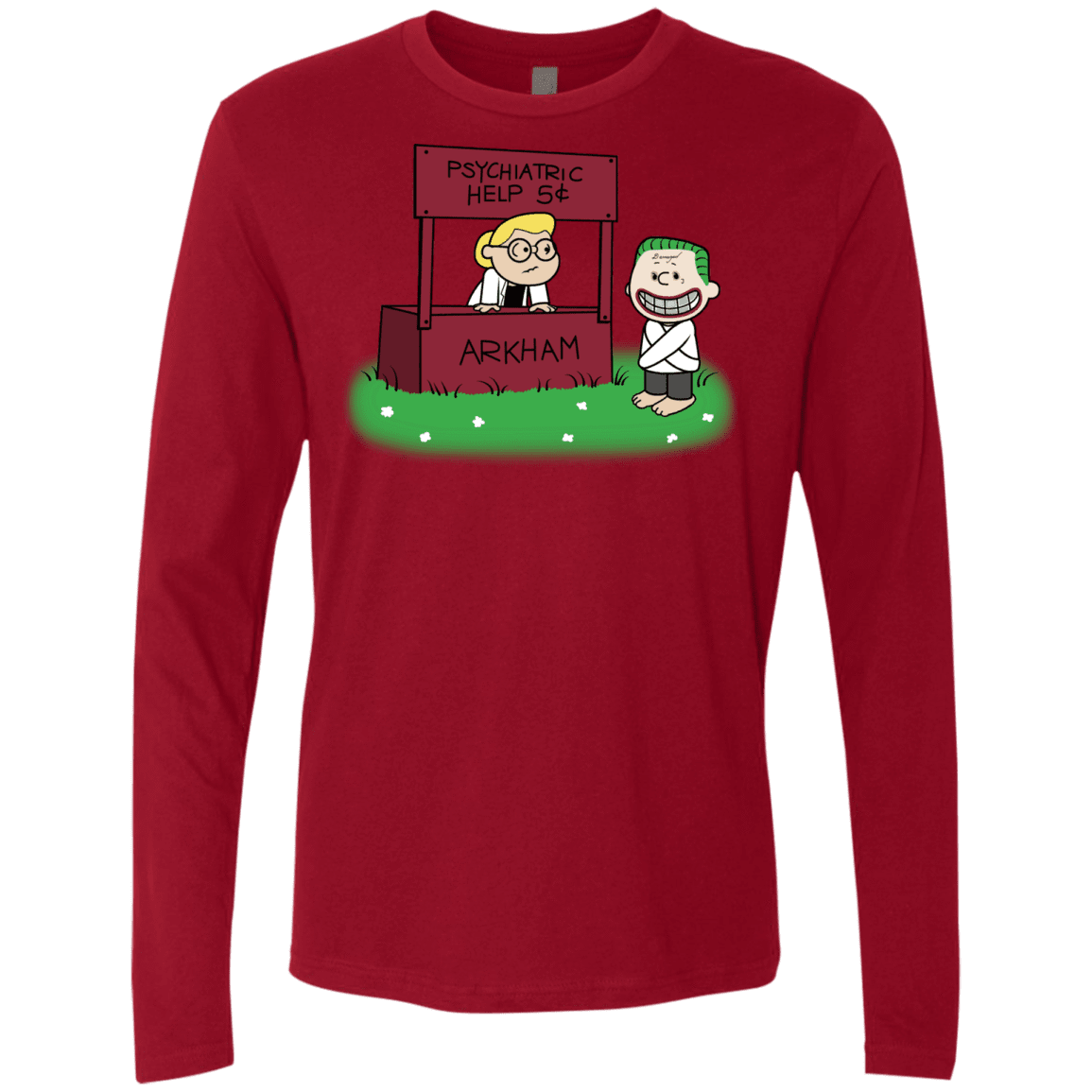 T-Shirts Cardinal / Small Arkham Help Men's Premium Long Sleeve