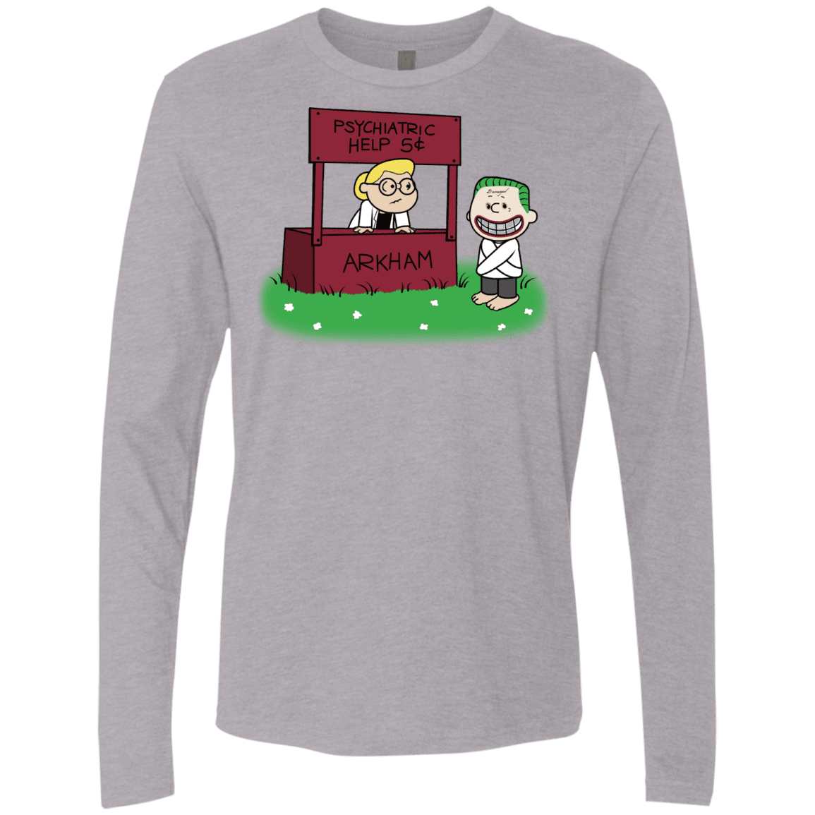 T-Shirts Heather Grey / Small Arkham Help Men's Premium Long Sleeve