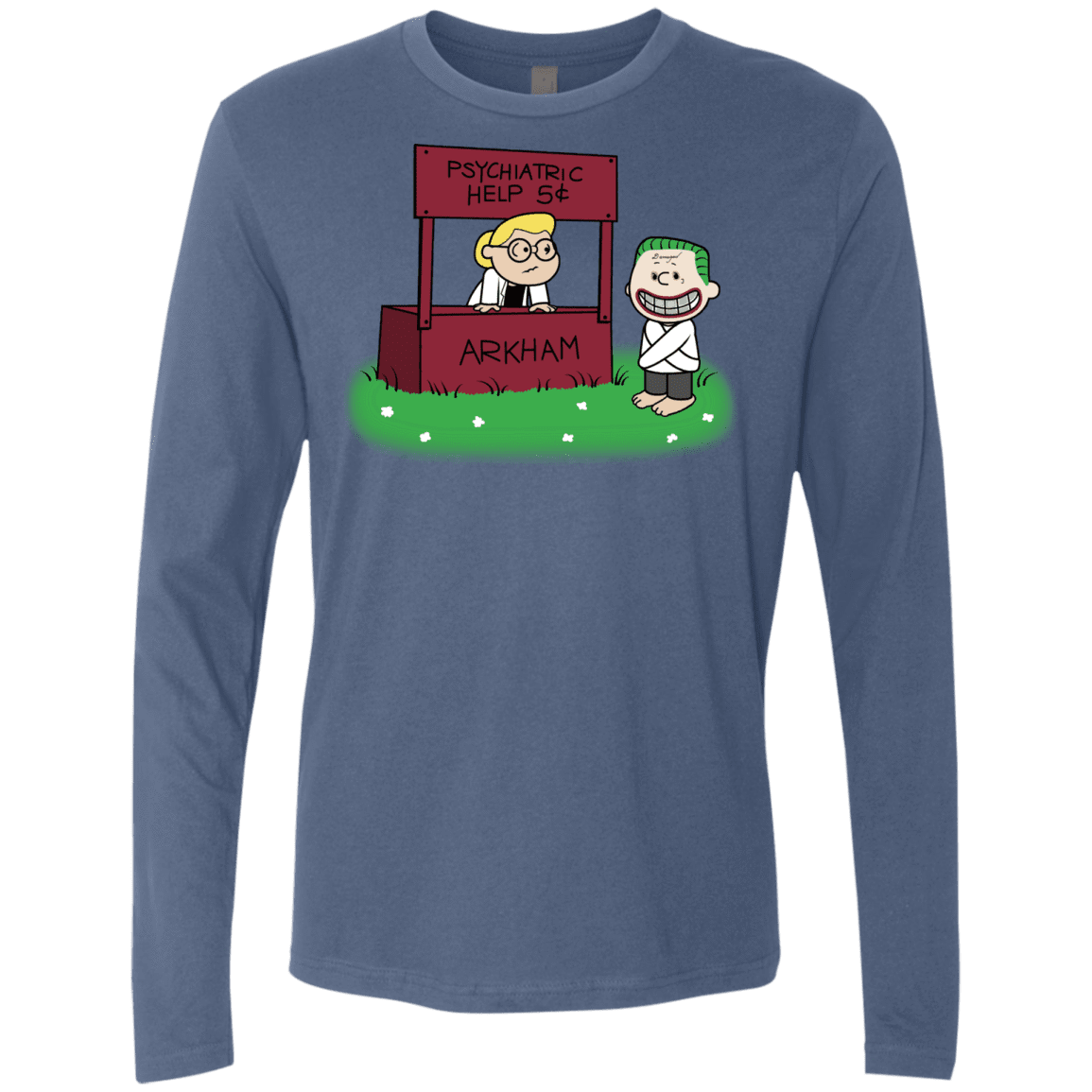 T-Shirts Indigo / Small Arkham Help Men's Premium Long Sleeve