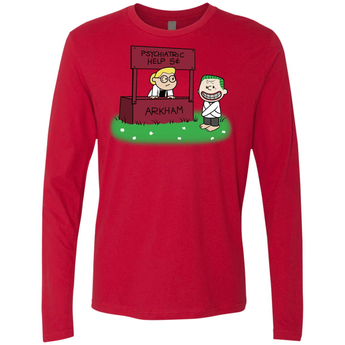 T-Shirts Red / Small Arkham Help Men's Premium Long Sleeve