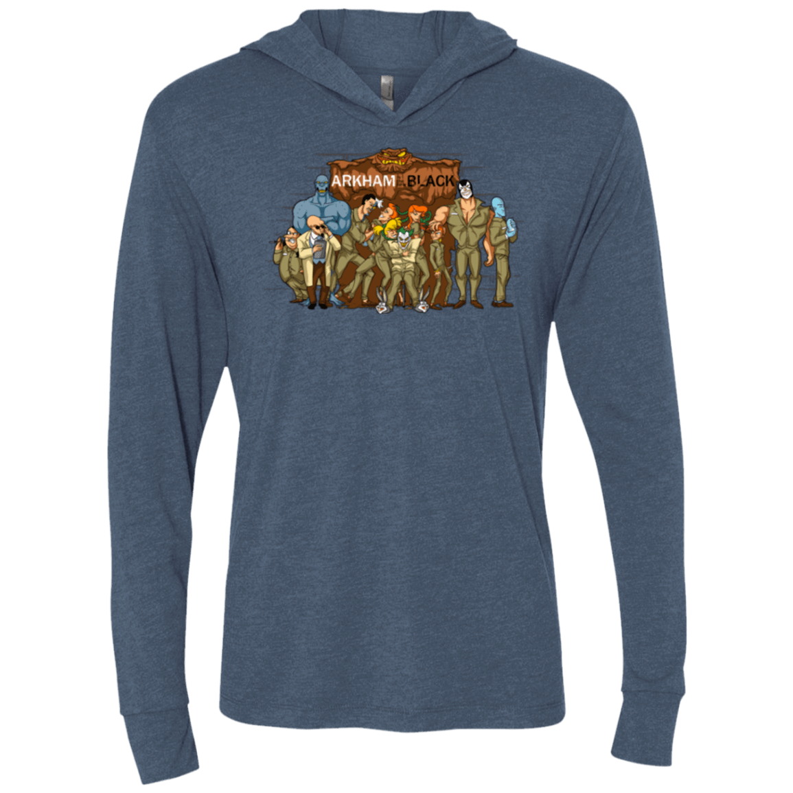 T-Shirts Indigo / X-Small ARKHAM is the new Black Triblend Long Sleeve Hoodie Tee