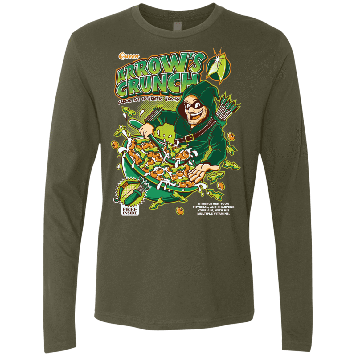 T-Shirts Military Green / S Arrow's Crunch Men's Premium Long Sleeve