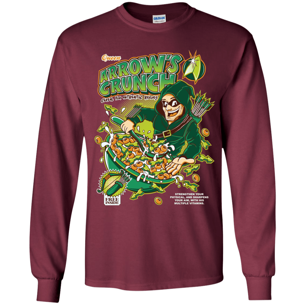 T-Shirts Maroon / YS Arrow's Crunch Youth Long Sleeve T-Shirt