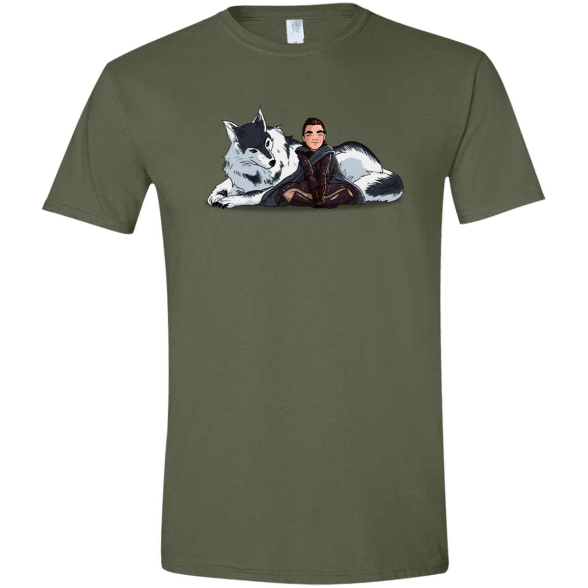 T-Shirts Military Green / S Arya and Nymeria Men's Semi-Fitted Softstyle