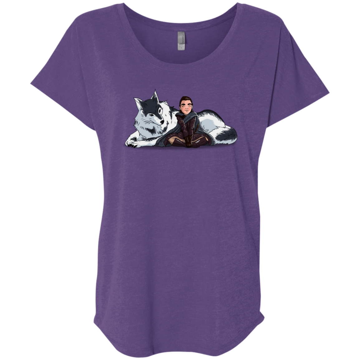 T-Shirts Purple Rush / X-Small Arya and Nymeria Triblend Dolman Sleeve
