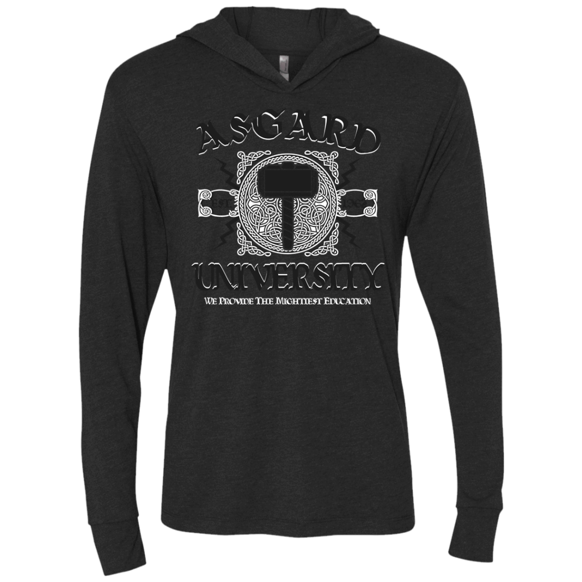 T-Shirts Vintage Black / X-Small Asgard University Triblend Long Sleeve Hoodie Tee