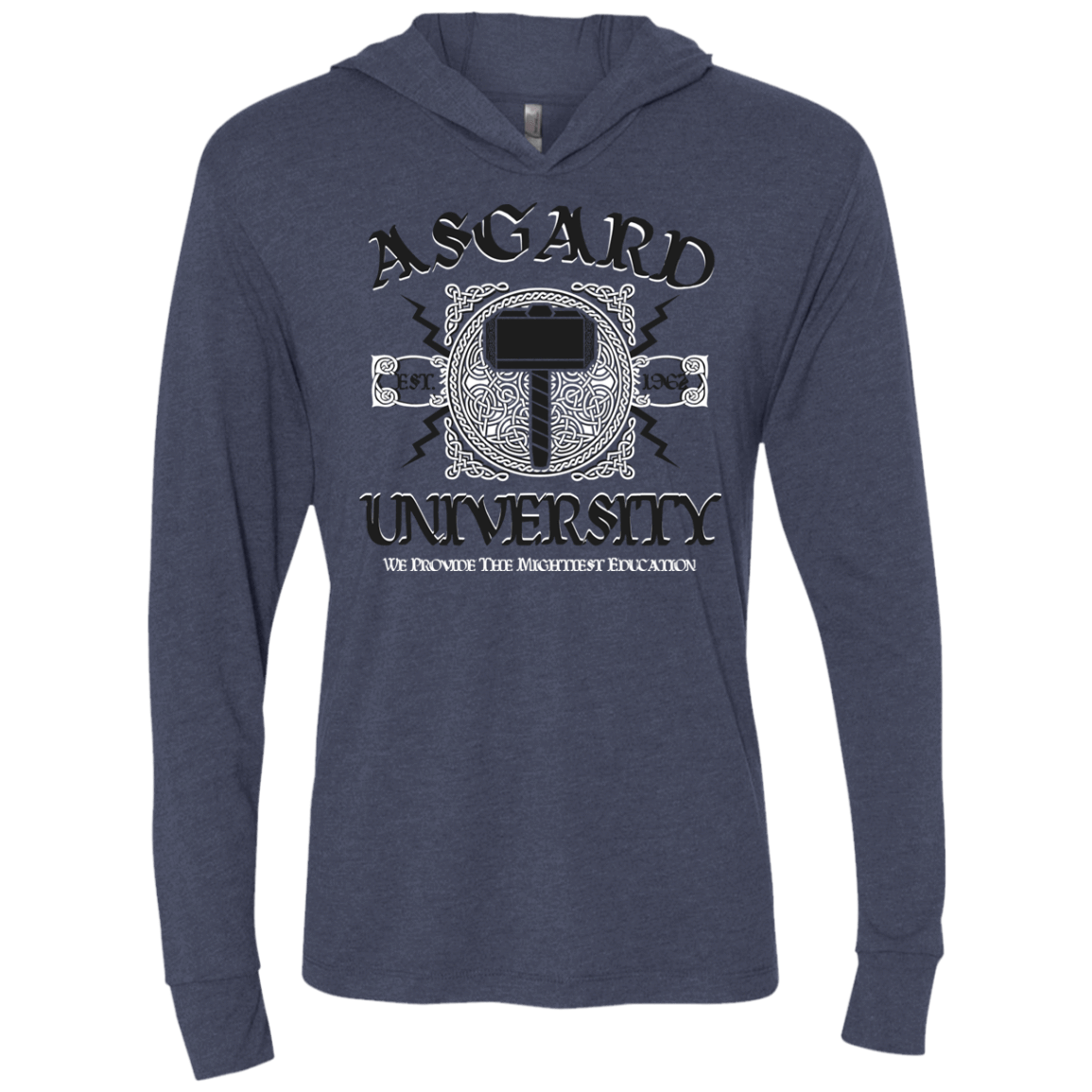 T-Shirts Vintage Navy / X-Small Asgard University Triblend Long Sleeve Hoodie Tee