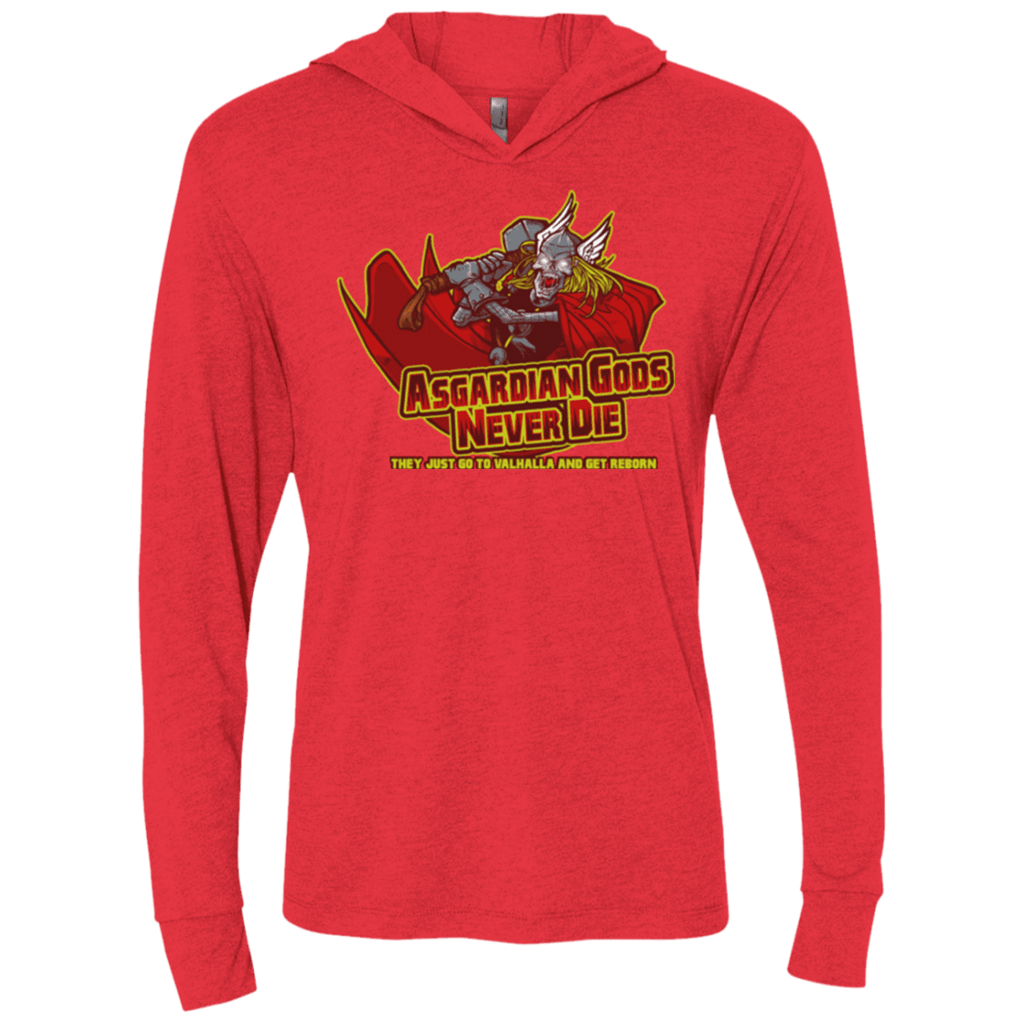 T-Shirts Vintage Red / X-Small Asgardian Triblend Long Sleeve Hoodie Tee