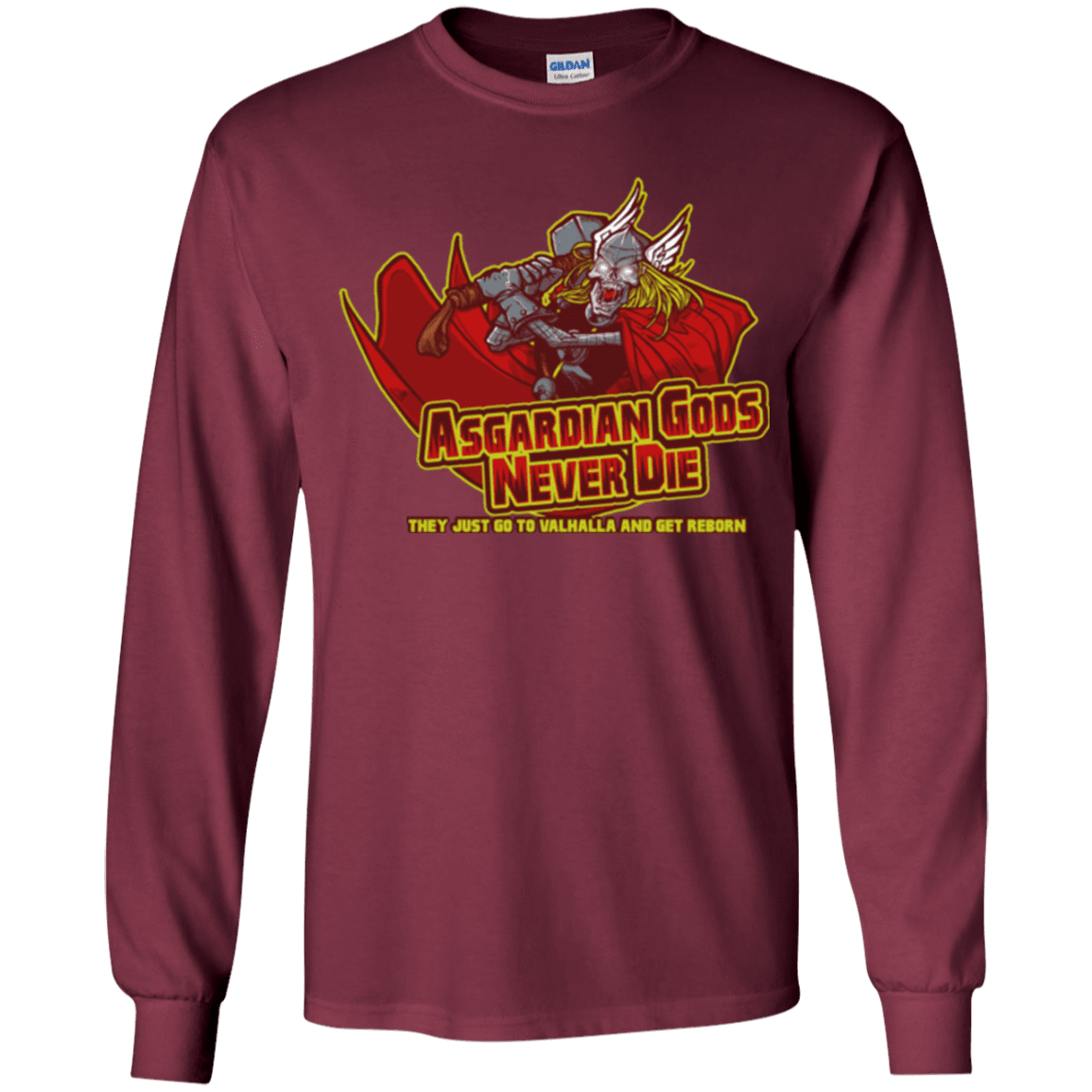 T-Shirts Maroon / YS Asgardian Youth Long Sleeve T-Shirt