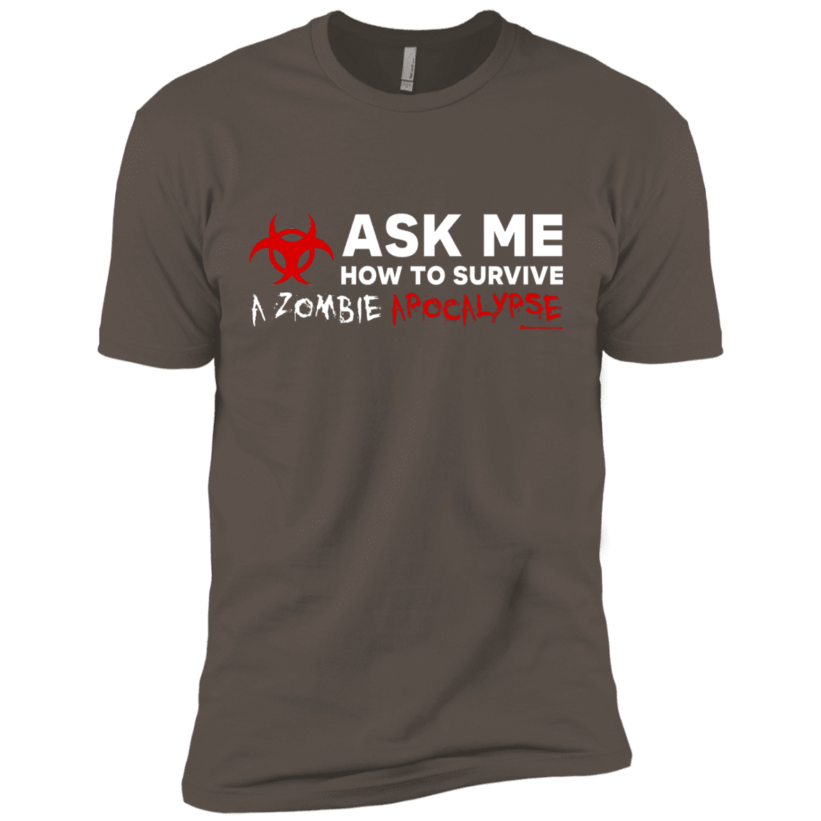 T-Shirts Warm Grey / X-Small Ask Me How To Survive A Zombie Apocalypse Men's Premium T-Shirt