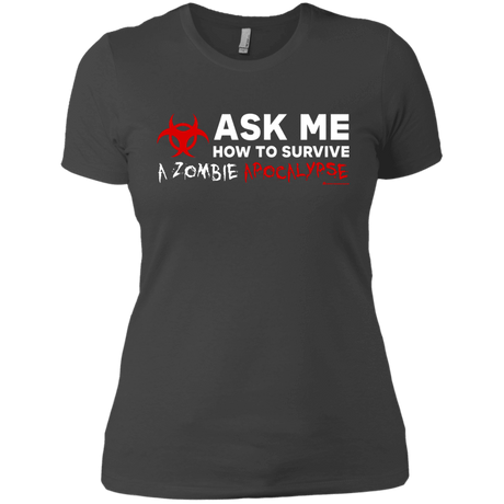 T-Shirts Heavy Metal / X-Small Ask Me How To Survive A Zombie Apocalypse Women's Premium T-Shirt