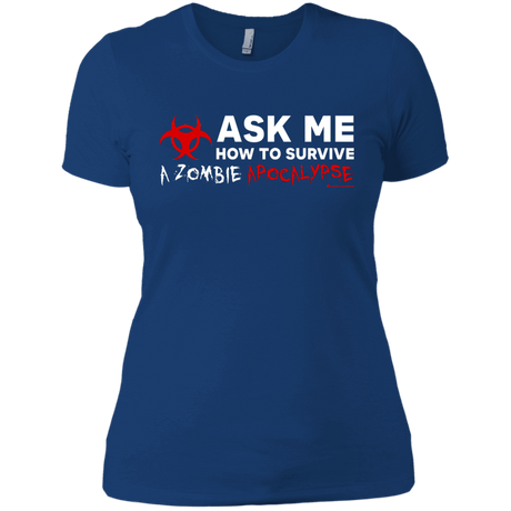 T-Shirts Royal / X-Small Ask Me How To Survive A Zombie Apocalypse Women's Premium T-Shirt