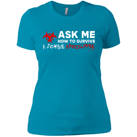 T-Shirts Turquoise / X-Small Ask Me How To Survive A Zombie Apocalypse Women's Premium T-Shirt