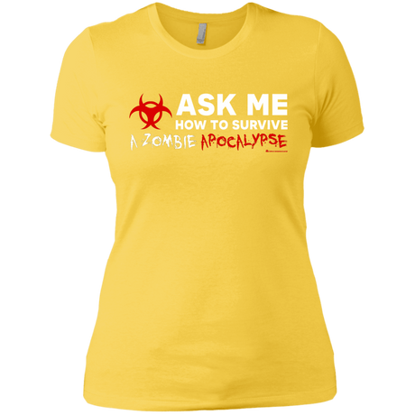 T-Shirts Vibrant Yellow / X-Small Ask Me How To Survive A Zombie Apocalypse Women's Premium T-Shirt