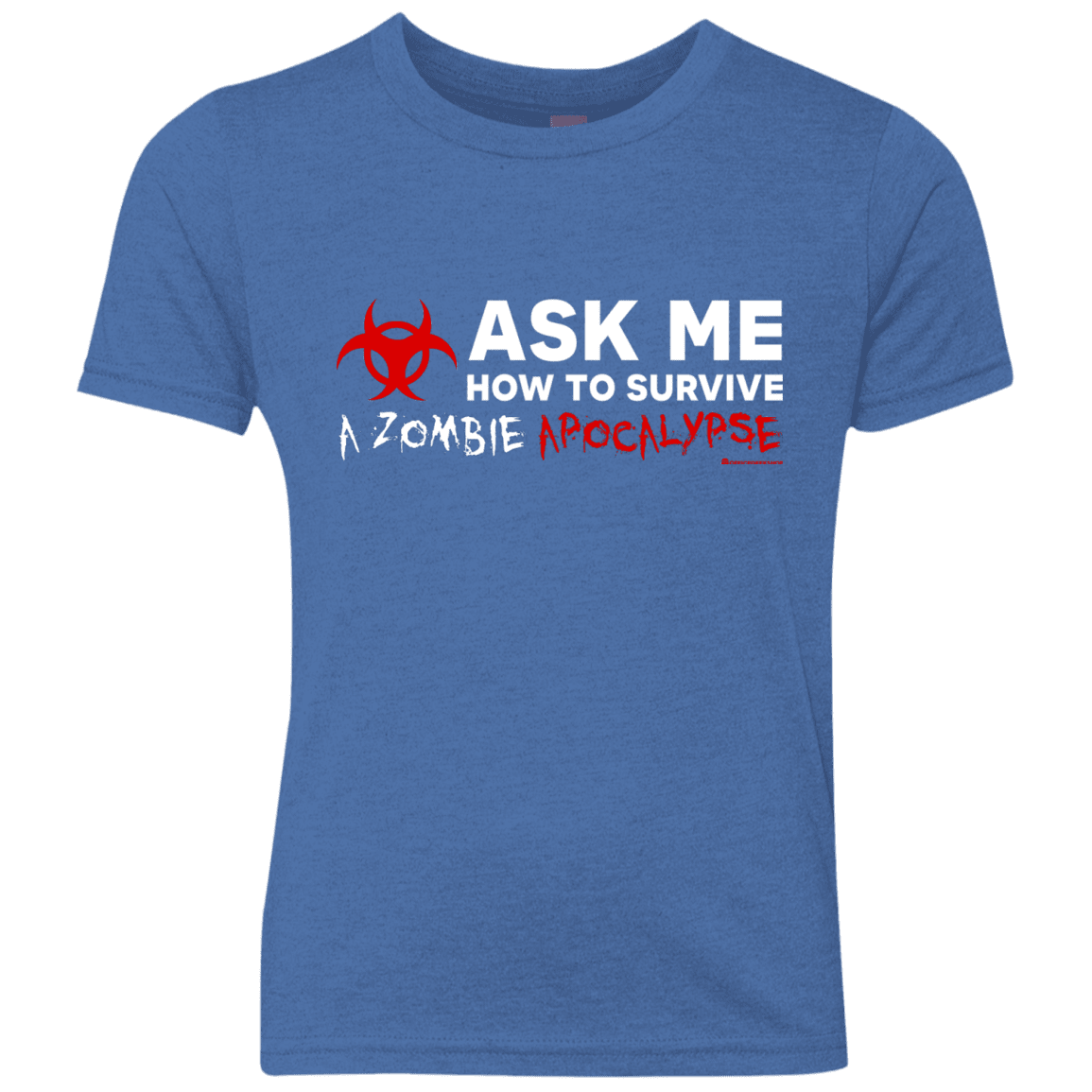 Ask Me How To Survive A Zombie Apocalypse Youth Triblend T-Shirt