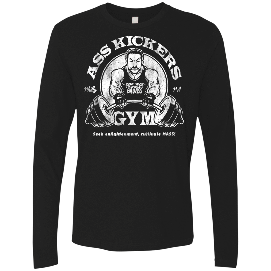 T-Shirts Black / Small Ass Kickers Gym Men's Premium Long Sleeve