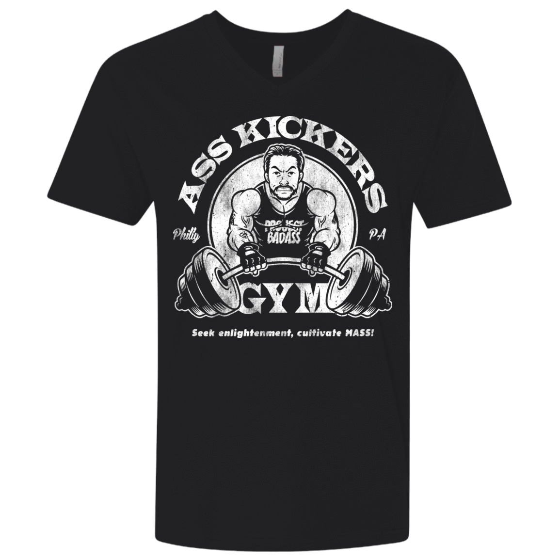 T-Shirts Black / X-Small Ass Kickers Gym Men's Premium V-Neck