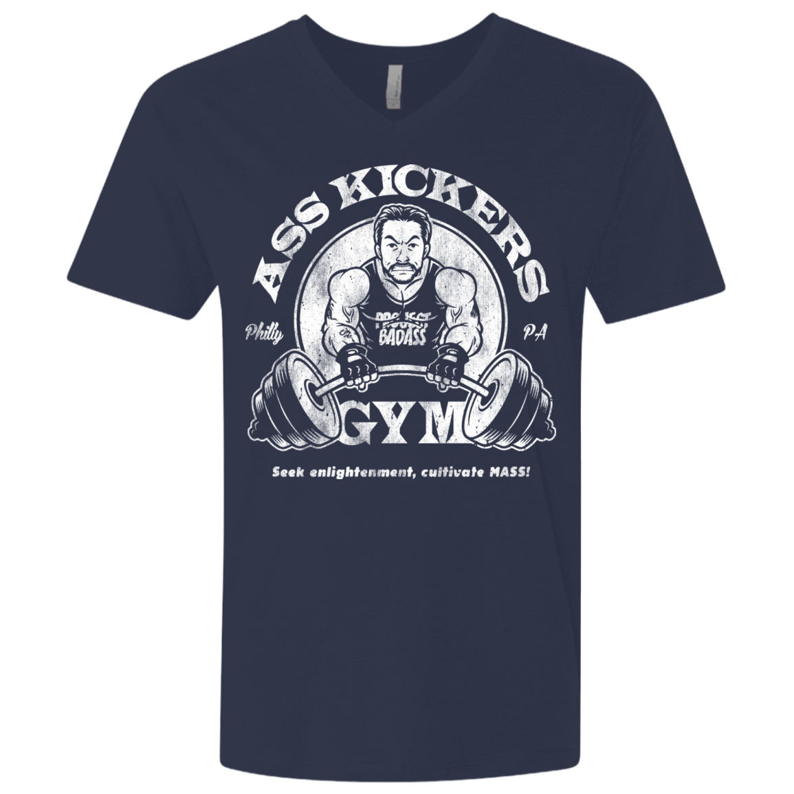 T-Shirts Midnight Navy / X-Small Ass Kickers Gym Men's Premium V-Neck