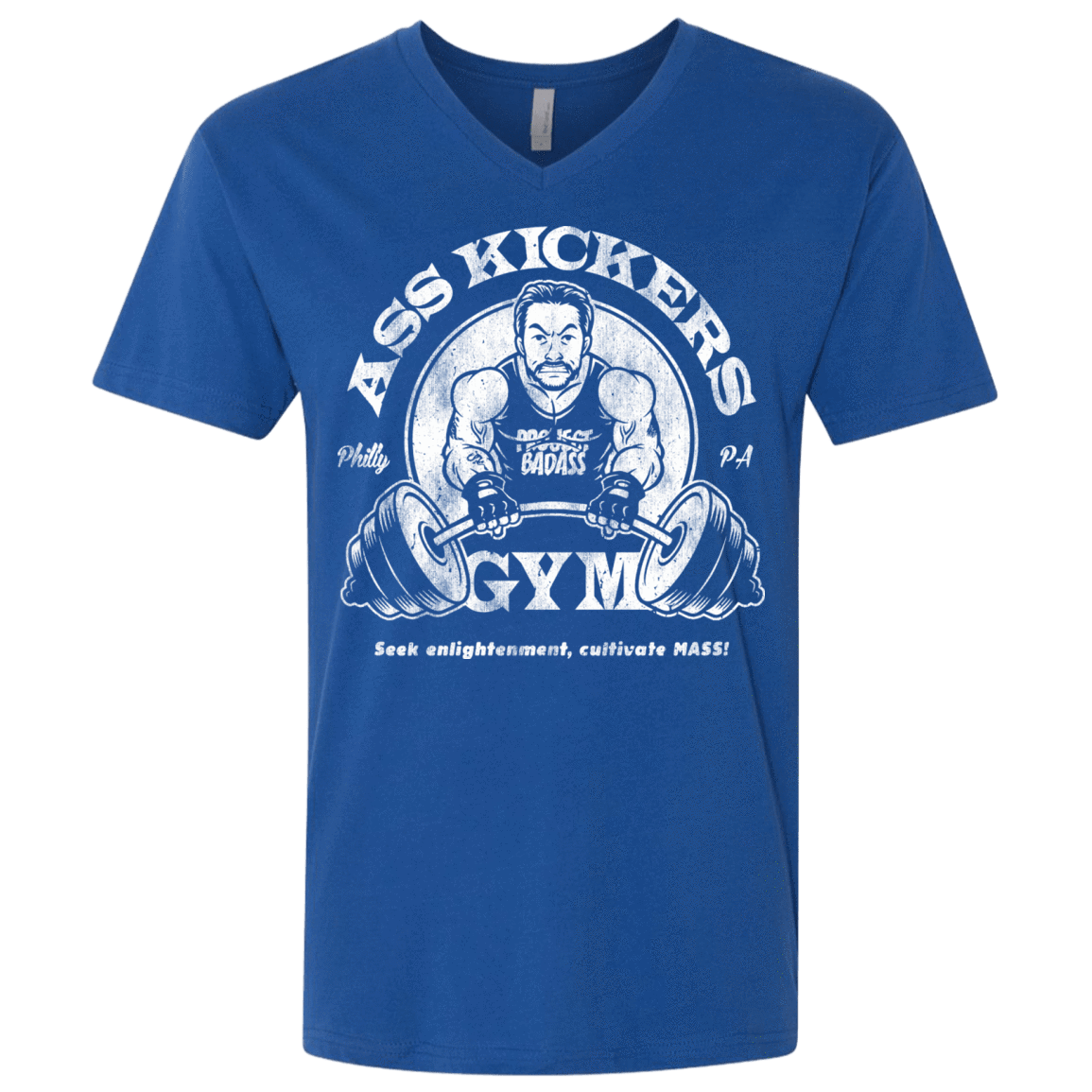 T-Shirts Royal / X-Small Ass Kickers Gym Men's Premium V-Neck