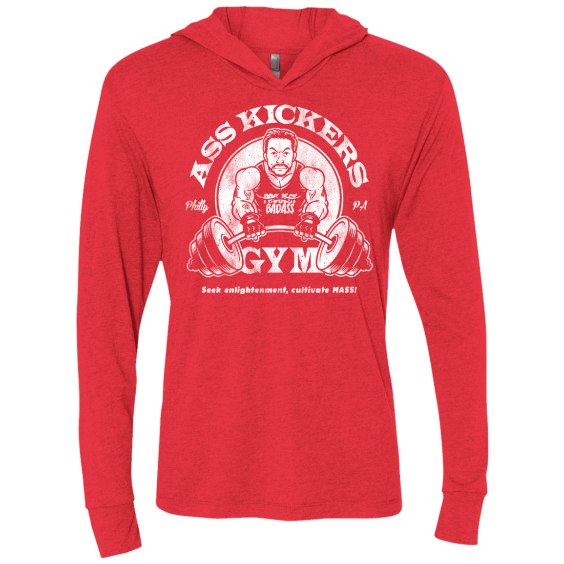 T-Shirts Vintage Red / X-Small Ass Kickers Gym Triblend Long Sleeve Hoodie Tee