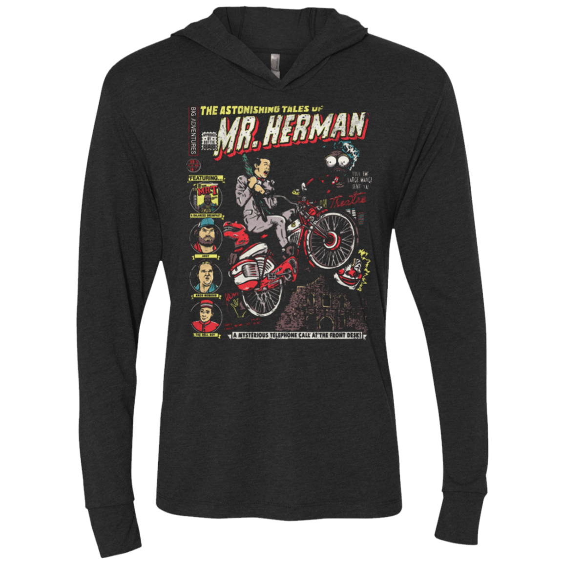 T-Shirts Vintage Black / X-Small Astonishing Adventures Triblend Long Sleeve Hoodie Tee