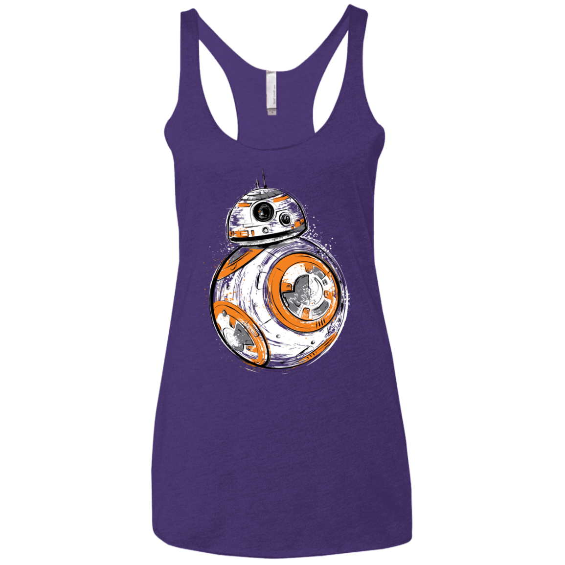 T-Shirts Purple / X-Small Astromech Droid Women's Triblend Racerback Tank